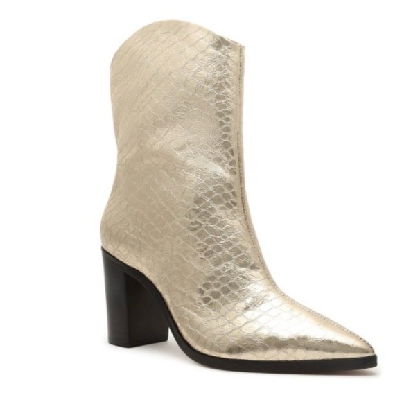 Schutz Vonna Boot In Cocco Meatal Platina - Picture 1 of 3